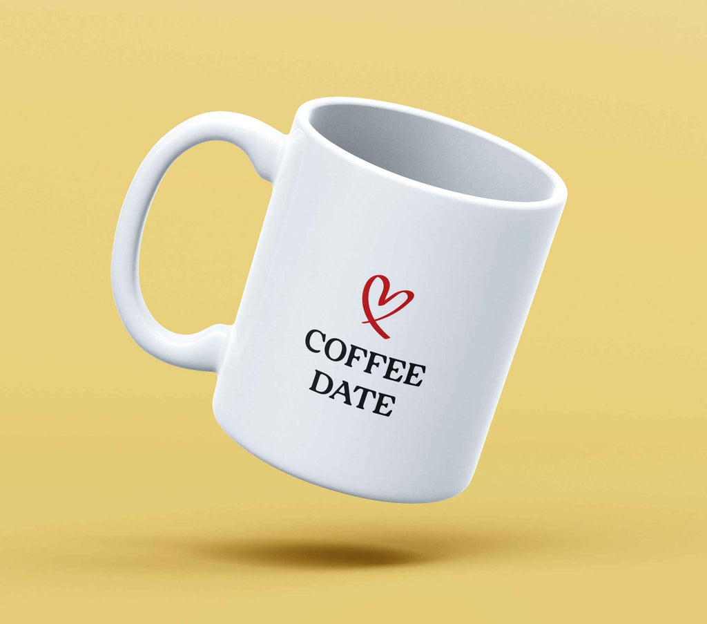 Romantischer Kaffeebecher 'Coffee Date' – Ideal für gemeinsame Morgenmomente