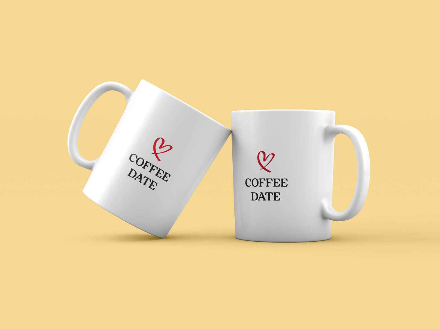 Romantischer Kaffeebecher 'Coffee Date' – Ideal für gemeinsame Morgenmomente