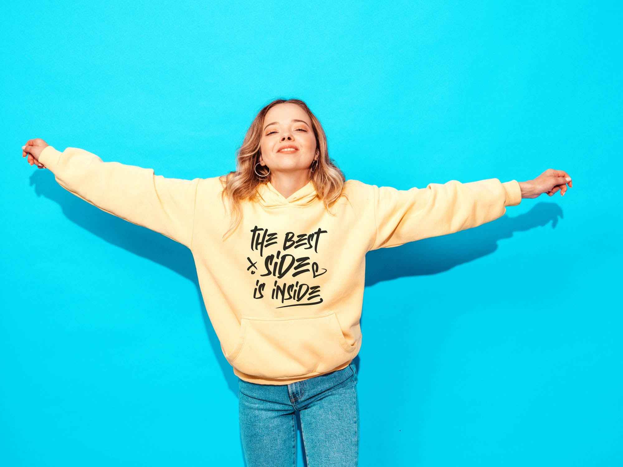 Bügelmotiv -  THE BEST SIDE IS INSIDE