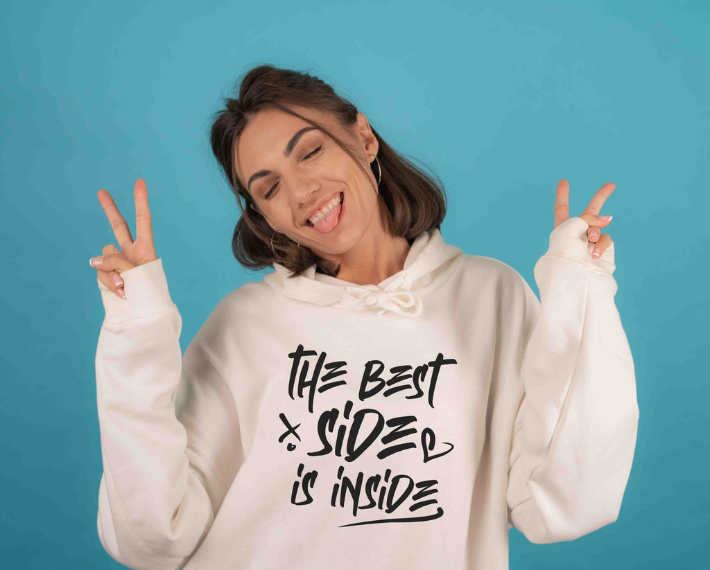 Bügelmotiv -  THE BEST SIDE IS INSIDE - AC Designs