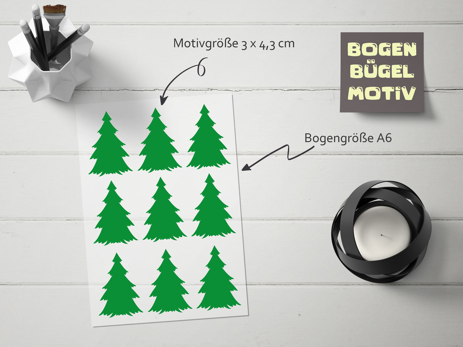 Bügelmotiv Bogen - TANNENBAUM - AC Designs