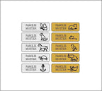 Graviertes Briefkastenschild aus Laserkunststoff mit Metallic-Effekt - personalisiert mit Name & Motiv | 8 x 2,5 cm