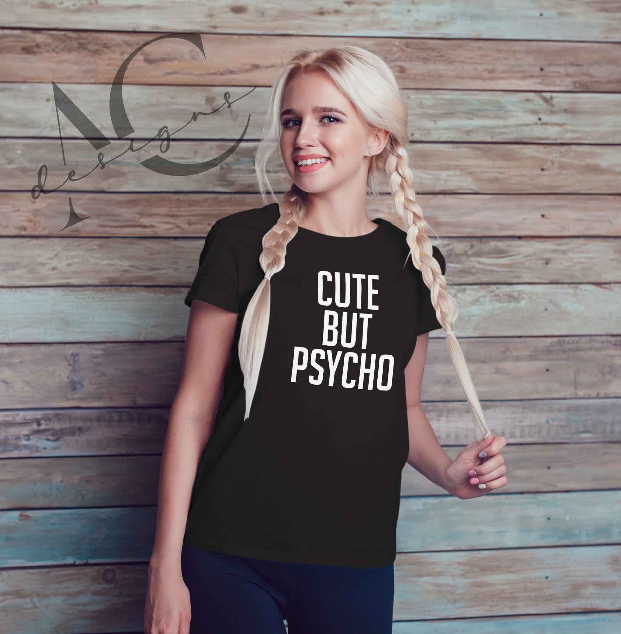 Bügelmotiv - CUTE BUT PSYCHO - AC Designs