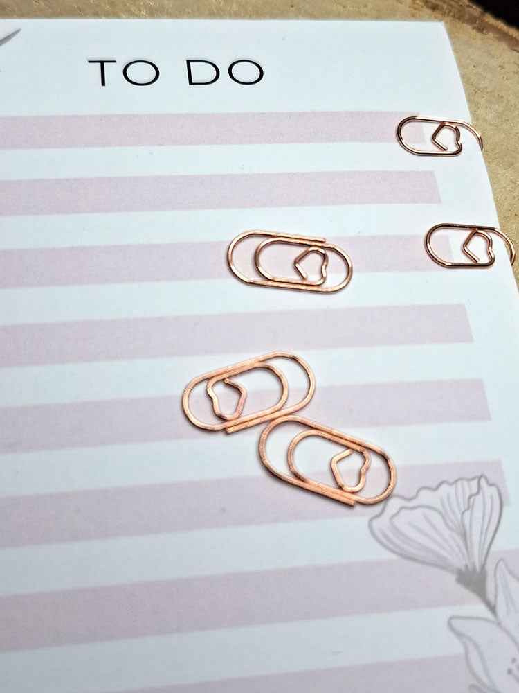 5er Set Clips HEART in Roségold