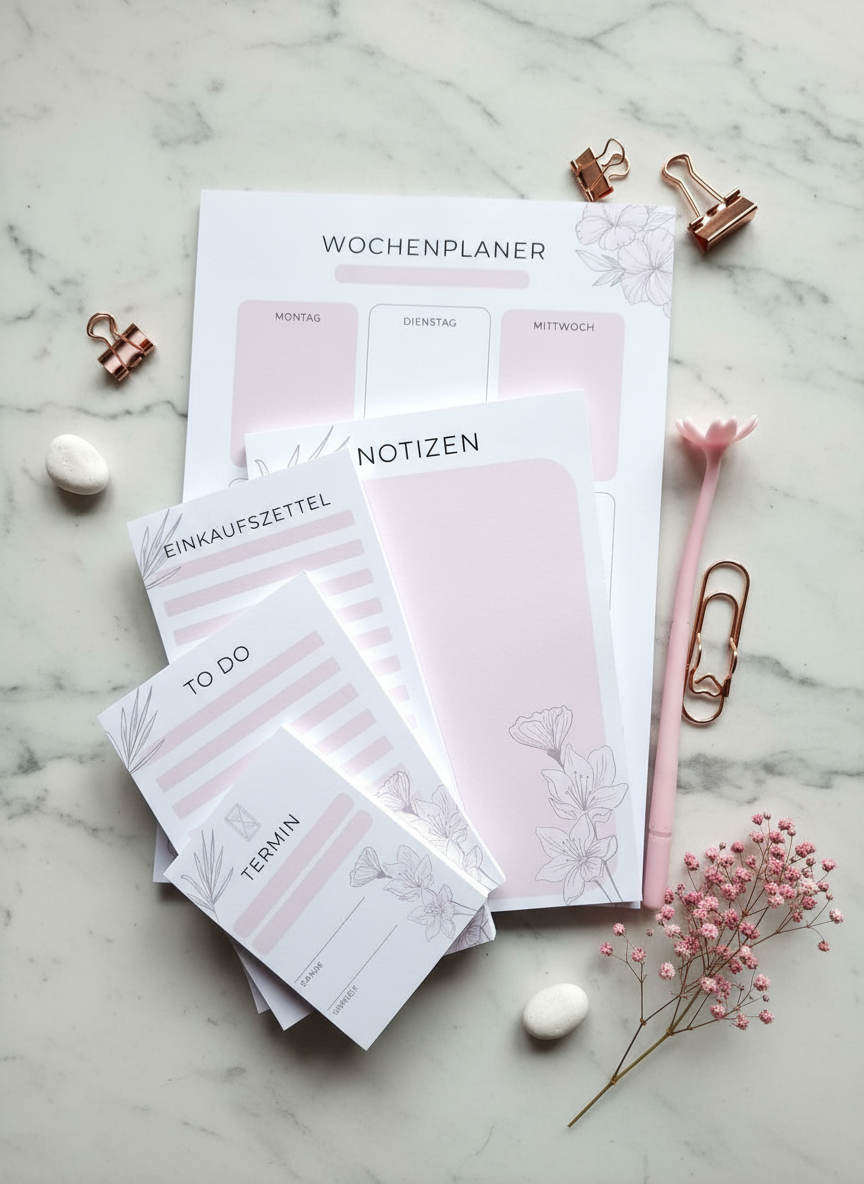 BIG PLAN Bundle | Premium Planer-Set mit Wochenplaner A4, Notizblöcken & Zubehör | Organisations-Set für Büro & Homeoffice