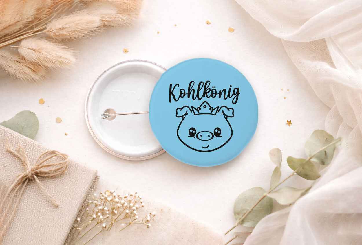 44 mm Button - „Kohlkönig“ | Lustiger Kohlfahrt Ansteckbutton
