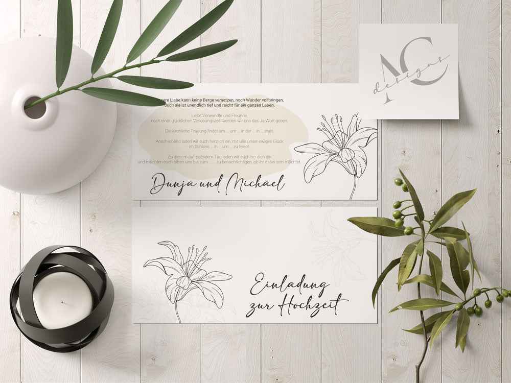 Hochzeitseinladungskarte - FLORA