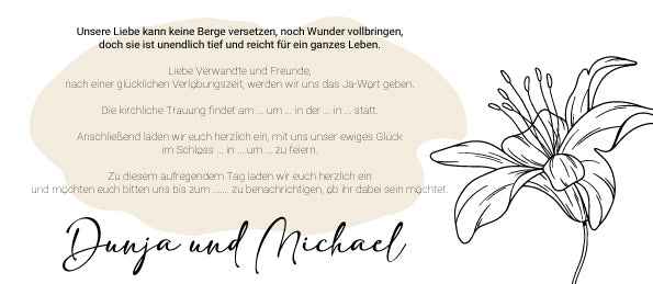 Hochzeitseinladungskarte - FLORA