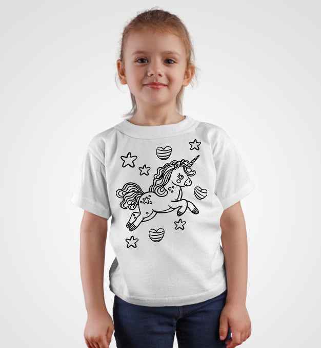 Ausmalbügelmotiv - EINHORN MIT HERZEN