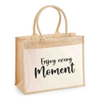 Jutetasche "ENJOY EVERY MOMENT" – Dein nachhaltiger Begleiter für bewusste Momente - AC Designs