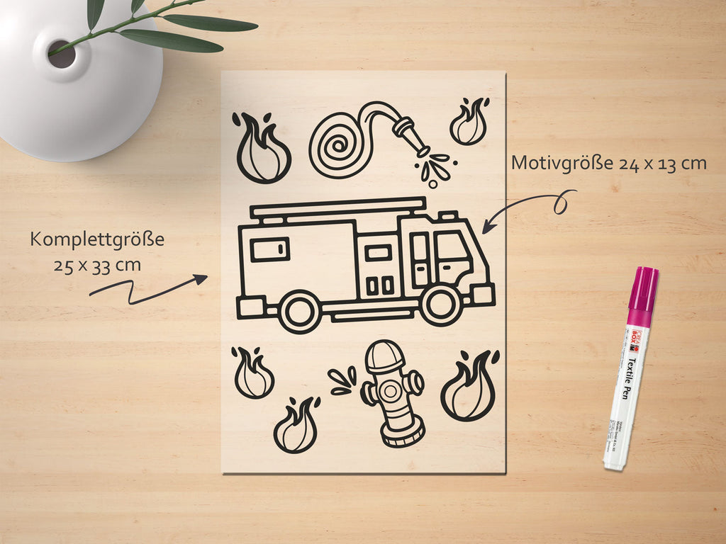Ausmalbügelmotiv - FEUERWEHR - AC Designs