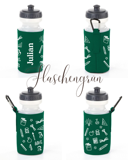 Personalisierte Trinkflasche mit Schulmotiv