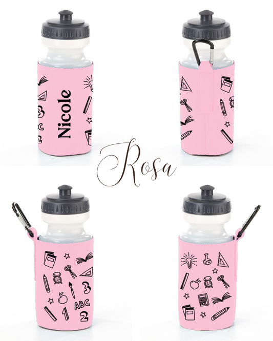 Personalisierte Trinkflasche mit Schulmotiv