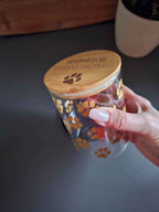 Glasbehälter mit Bambusdeckel - stilvolle Leckerli-Dose für Hunde & Katzen