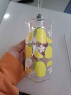 Zitronen-Glasbecher mit Deckel & Strohhalm – auslaufsicher, stylisch & langlebig