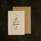 Grußkarte Weihnachten „OH TANNENBAUM“ – Handgemacht aus Graspapier mit 3D-Flockelementen, inkl. Umschlag, DIN A5