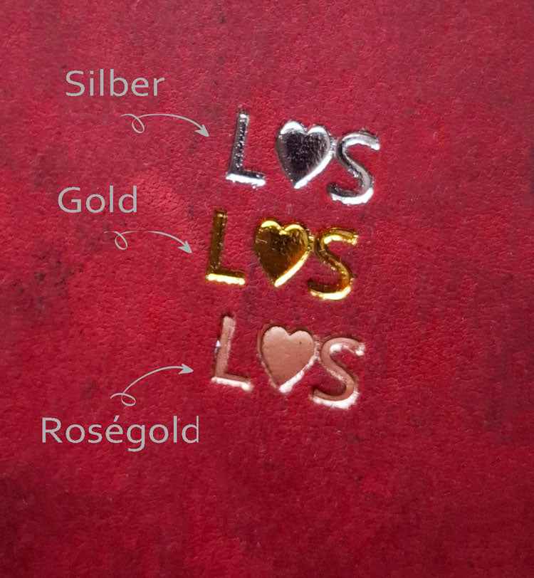 Leder Schlüsselanhänger Herz personalisiert - Naturleder, graviert & geprägt mit Initialen (5 x 4,2 cm)