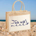 Jutetasche "MEERESSEHNSUCHT" – Nachhaltiger Begleiter mit maritimem Flair - AC Designs