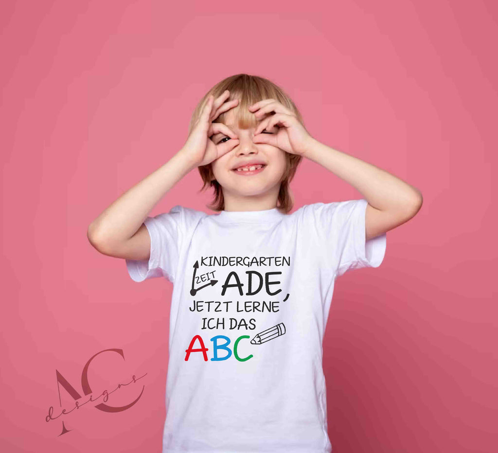 Bügelmotiv "Kindergartenzeit ade, jetzt lerne ich das ABC" – Der lustige Schulstart-Hit! - AC Designs