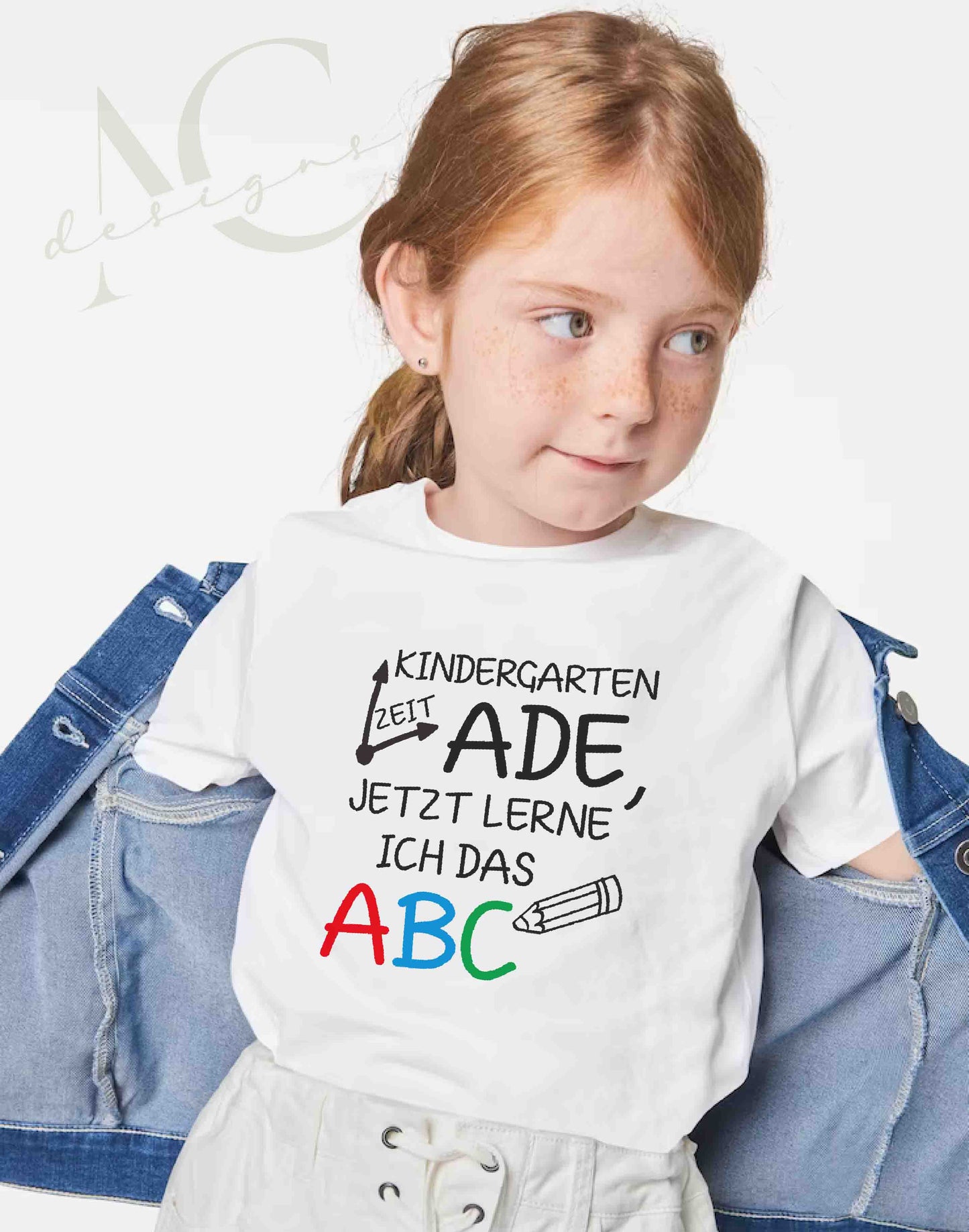 Bügelmotiv - KINDERGARTENZEIT ADE, JETZT LERNE ICH DAS ABC