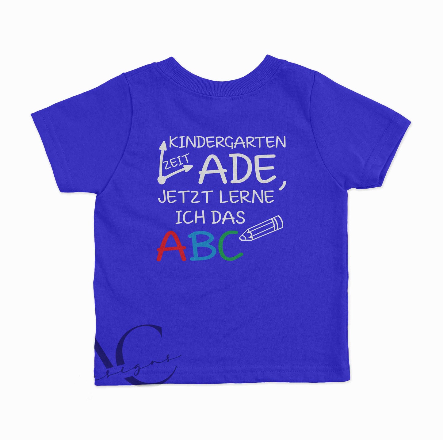 Bügelmotiv - KINDERGARTENZEIT ADE, JETZT LERNE ICH DAS ABC