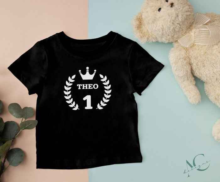 Bügelmotiv  - GEBURTSTAG + KRONE + NAME