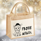 Jutetasche klein - FROHE MIAUs - AC Designs
