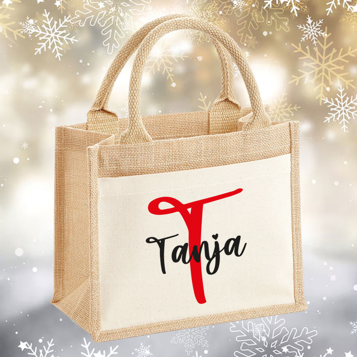 Jutetasche klein - NAME (personalisiert) - AC Designs