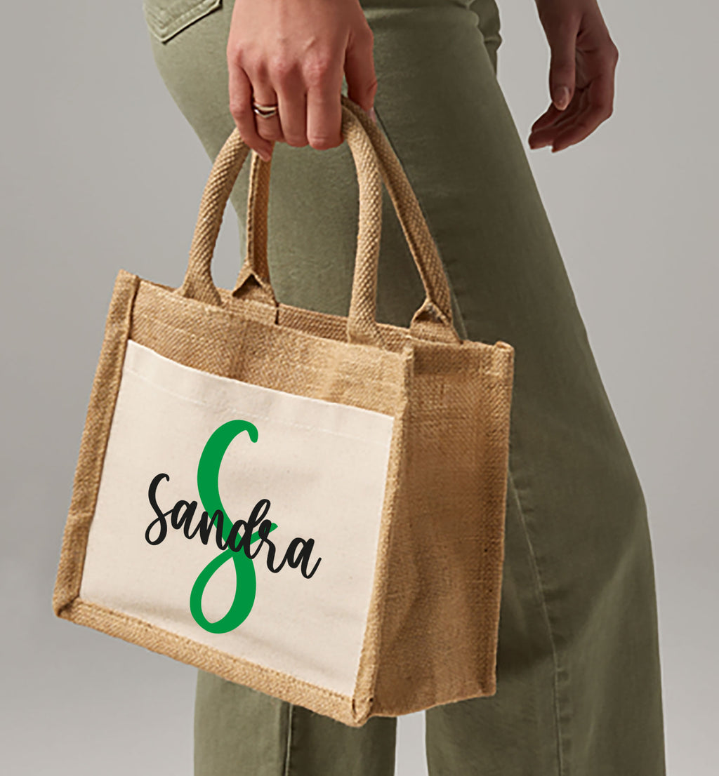 Jutetasche klein - NAME (personalisiert) - AC Designs