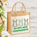 Jutetasche Midi - DU BIST MEIN LIEBLINGSHASE - AC Designs