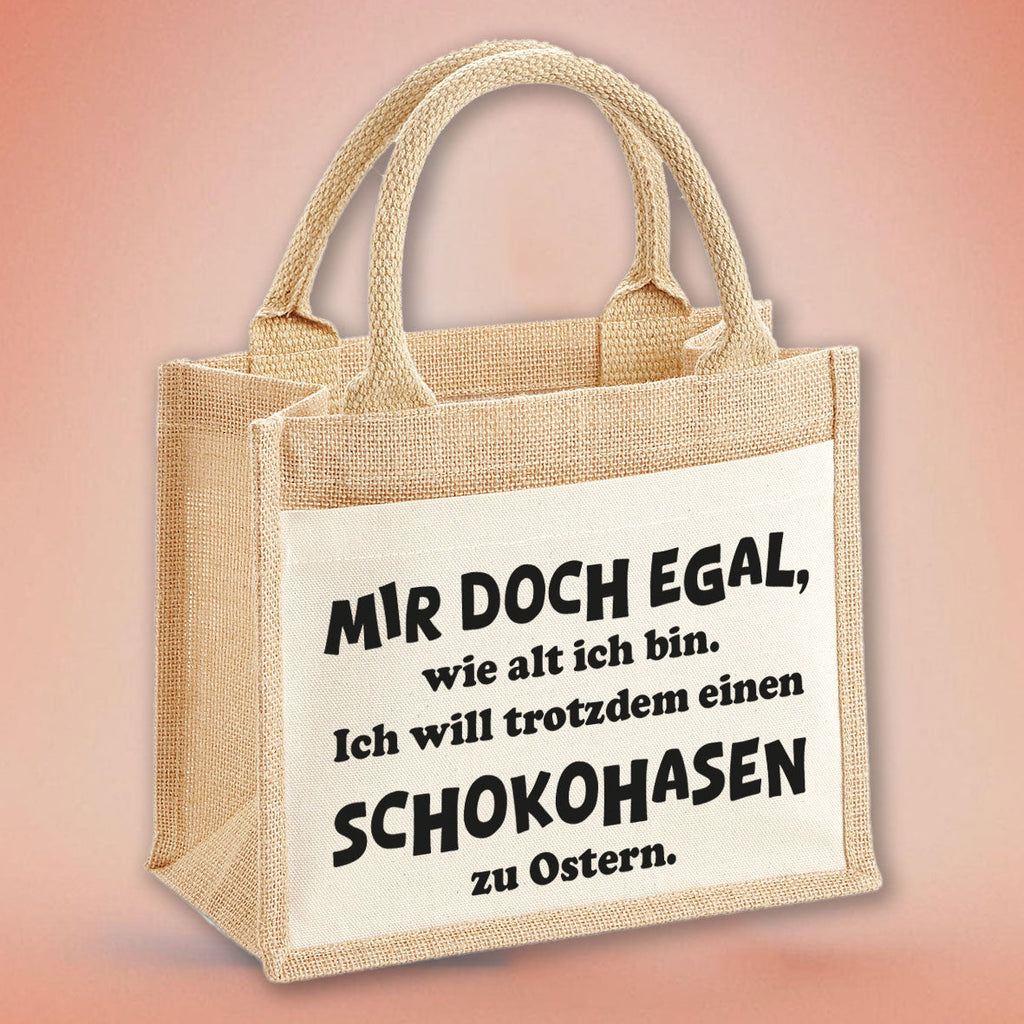 Jutetasche klein - SCHOKOHASE - 100% Baumwoll-Segeltuch - AC Designs
