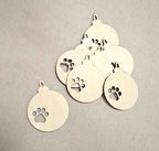Weihnachtskugel aus Holz mit Katzenpfoten-Abdruck – Lasergeschnittenes Sperrholz-Ornament zum Bemalen (7,5 x 9,5 cm)