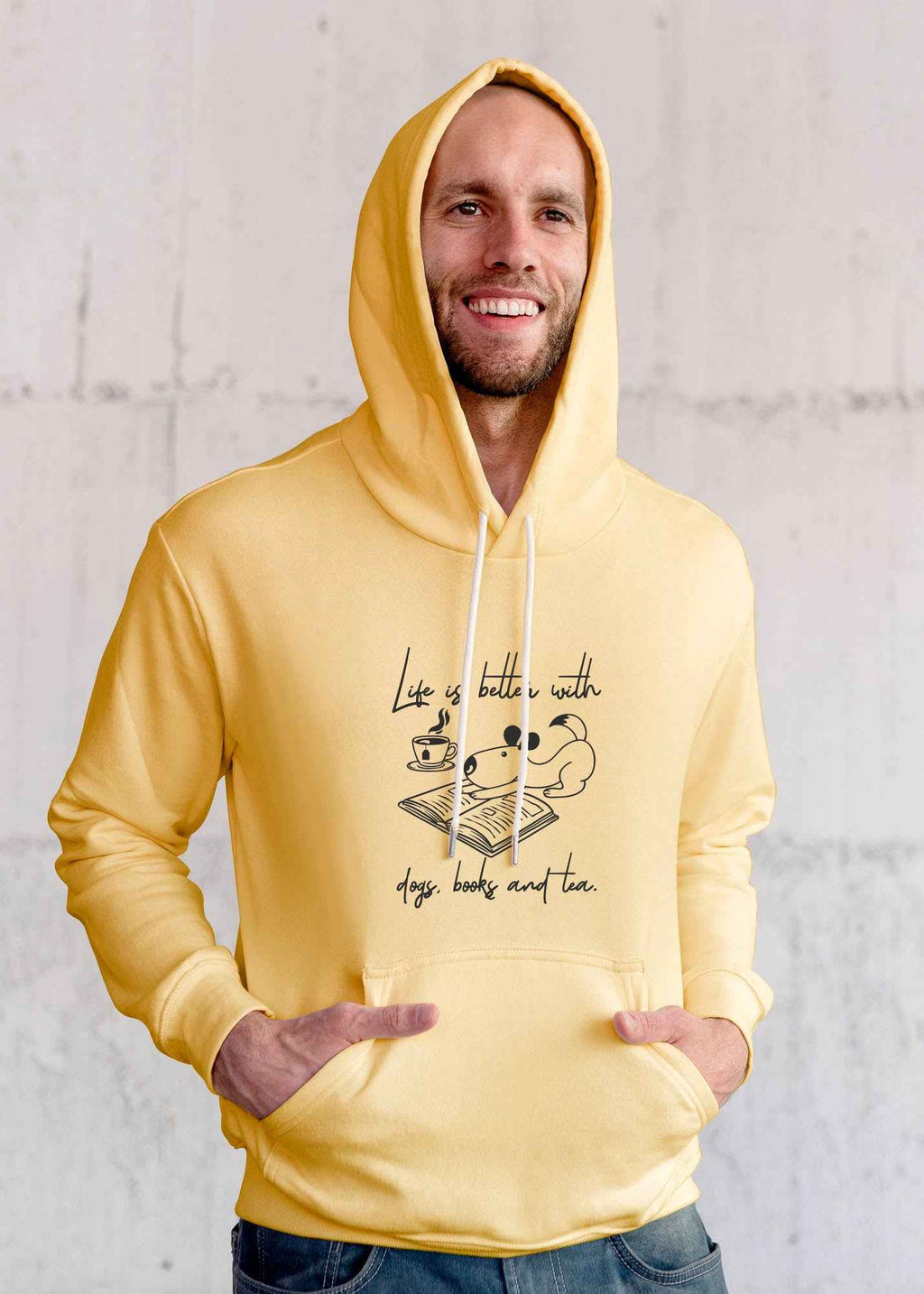 Bügelmotiv - LIFE IST BETTER WITH DOGS, BOOKS AND TEA