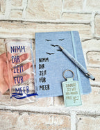 Nimm dir Zeit für Meer – Notizbuch Set mit Stift, Schlüsselanhänger & Trinkbecher