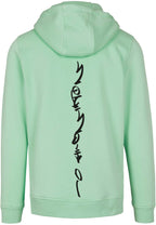 Grüner Hoodie mit einem zweifarbigen Aufdruck auf der Vorderseite und einfarbig auf der Rückseite. Perfekt für gemütliche Tage!