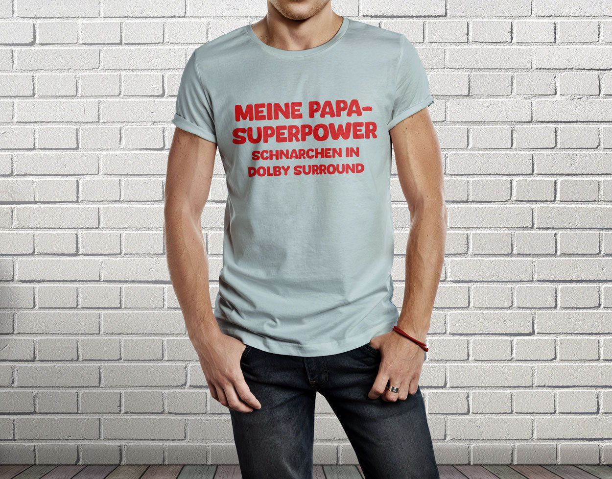 Bügelmotiv – "Meine Papa-Superpower? Schnarchen in Dolby Surround!" - AC Designs
