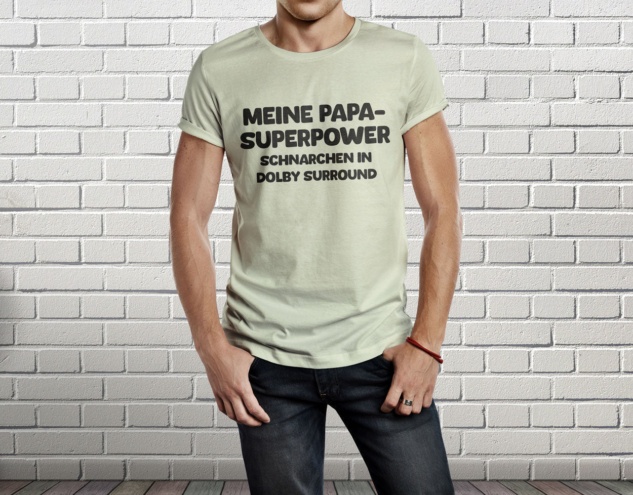 Bügelmotiv – "Meine Papa-Superpower? Schnarchen in Dolby Surround!" - AC Designs