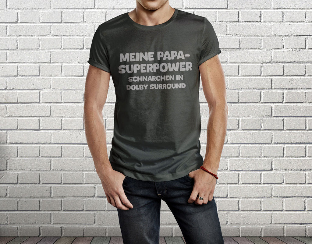 Bügelmotiv – "Meine Papa-Superpower? Schnarchen in Dolby Surround!" - AC Designs