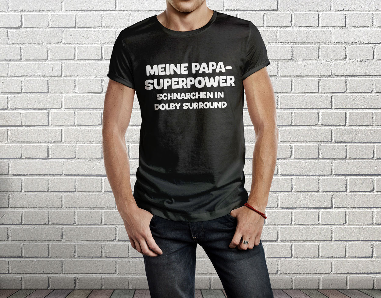 Bügelmotiv – "Meine Papa-Superpower? Schnarchen in Dolby Surround!" - AC Designs