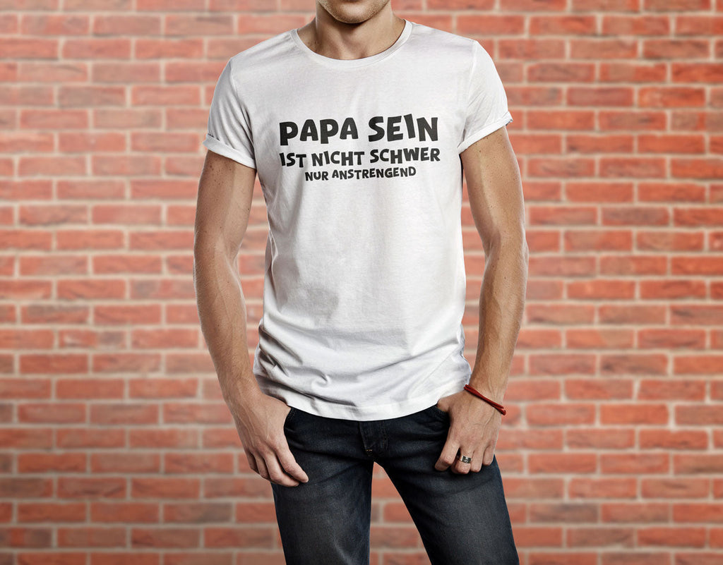 Bügelmotiv – "Papa sein ist nicht schwer – nur anstrengend!" – Inkl. Backpapier & Bügelanleitung - AC Designs