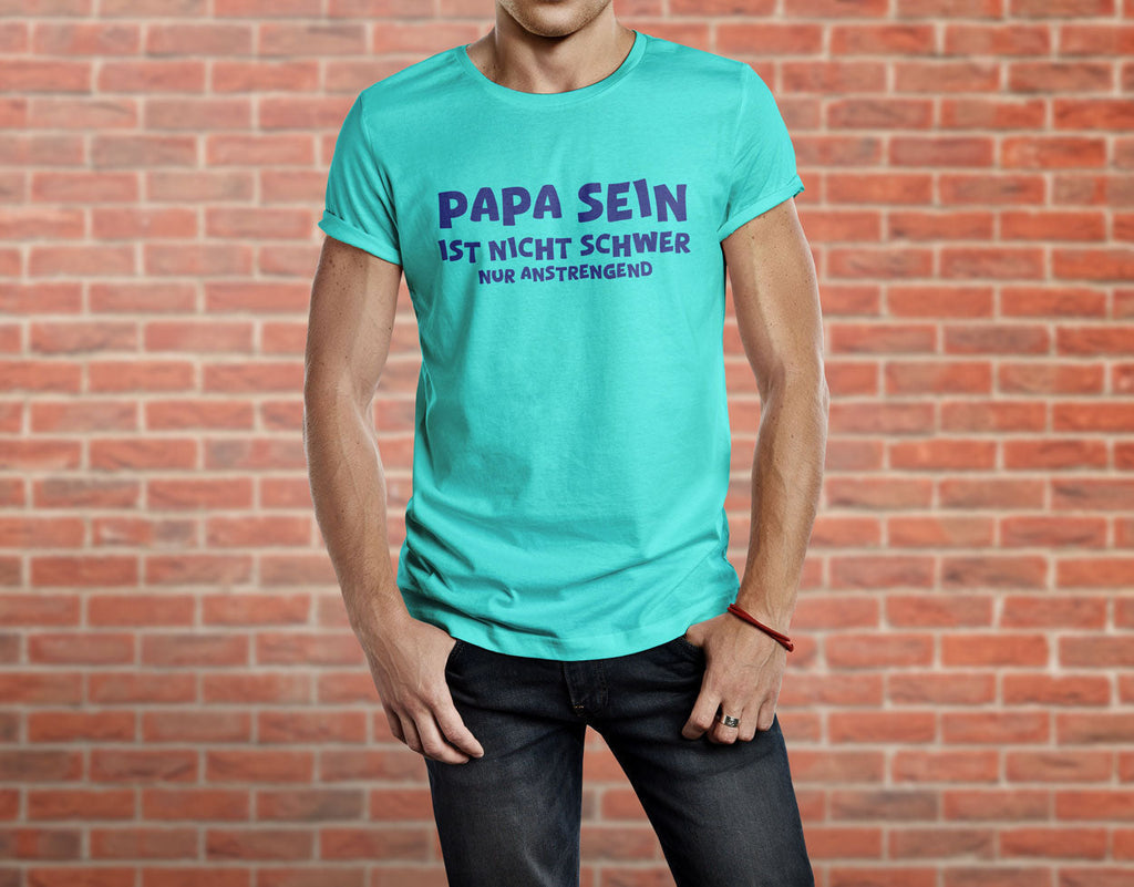 Bügelmotiv – "Papa sein ist nicht schwer – nur anstrengend!" – Inkl. Backpapier & Bügelanleitung - AC Designs