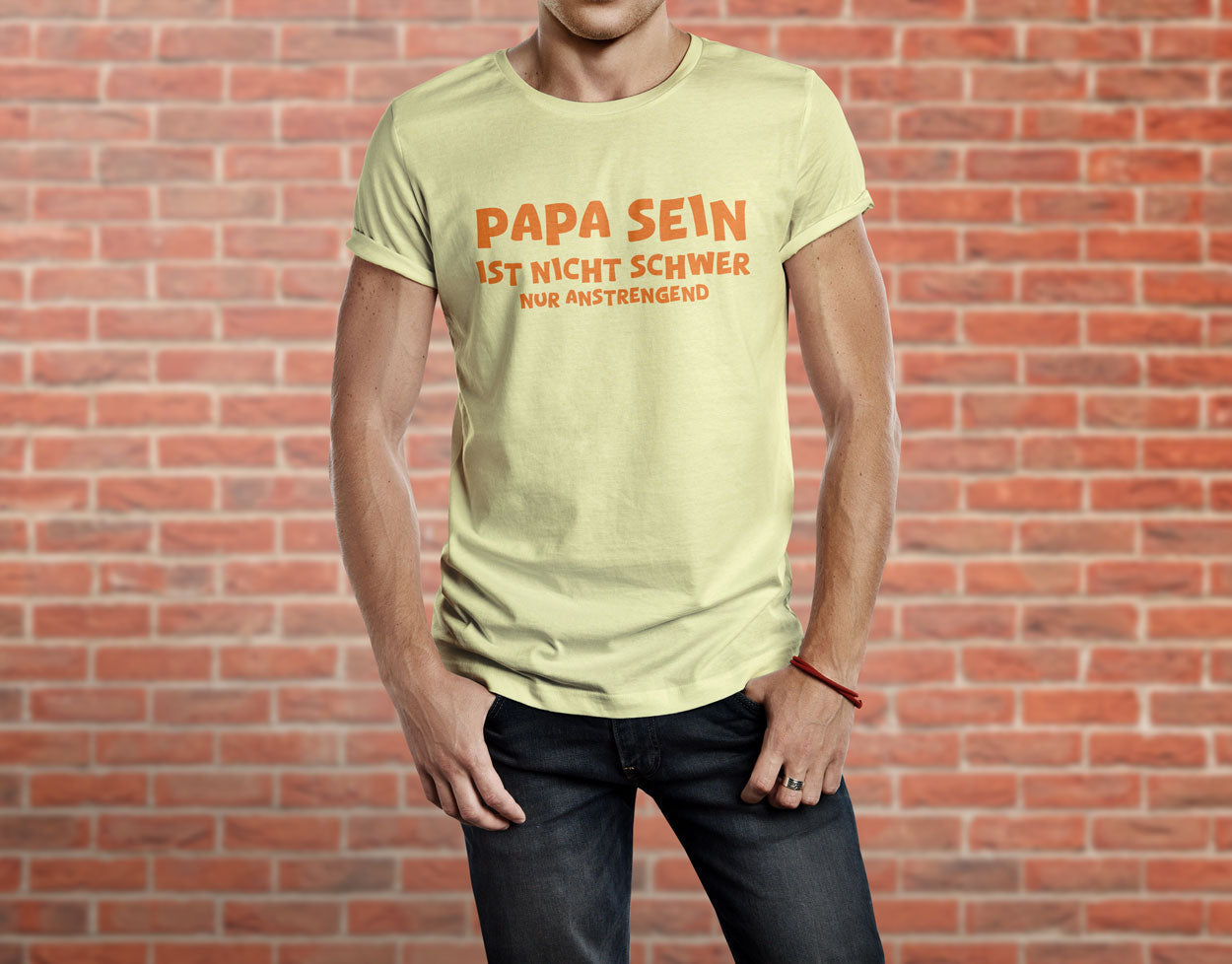 Bügelmotiv – "Papa sein ist nicht schwer – nur anstrengend!" – Inkl. Backpapier & Bügelanleitung - AC Designs