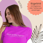 Bügelmotiv - GLÜCK IST WIE PUPSEN...