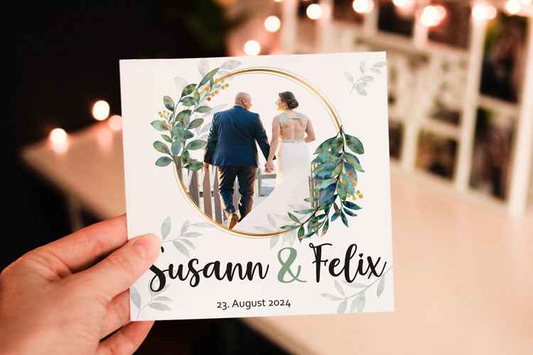 Hochzeitskarte quadratisch - FLOWER