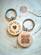 Runder Schlüsselanhänger aus Buchenholz mit Lasergravur – Natürlich, personalisierbar & nachhaltig