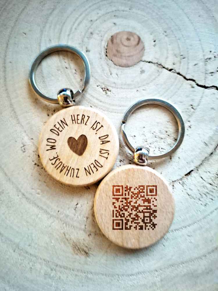 Runder Schlüsselanhänger aus Buchenholz mit Lasergravur – Natürlich, personalisierbar & nachhaltig