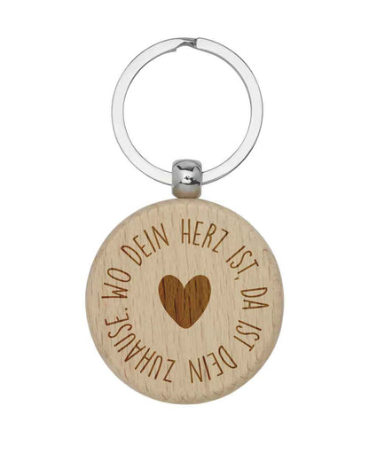 Runder Schlüsselanhänger aus Buchenholz mit Lasergravur – Natürlich, personalisierbar & nachhaltig