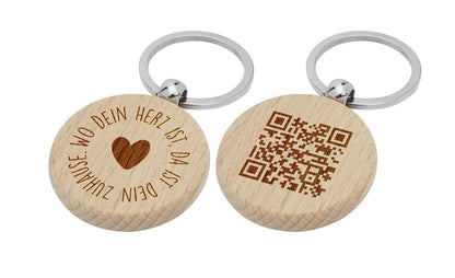 Runder Schlüsselanhänger aus Buchenholz mit Lasergravur – Natürlich, personalisierbar & nachhaltig
