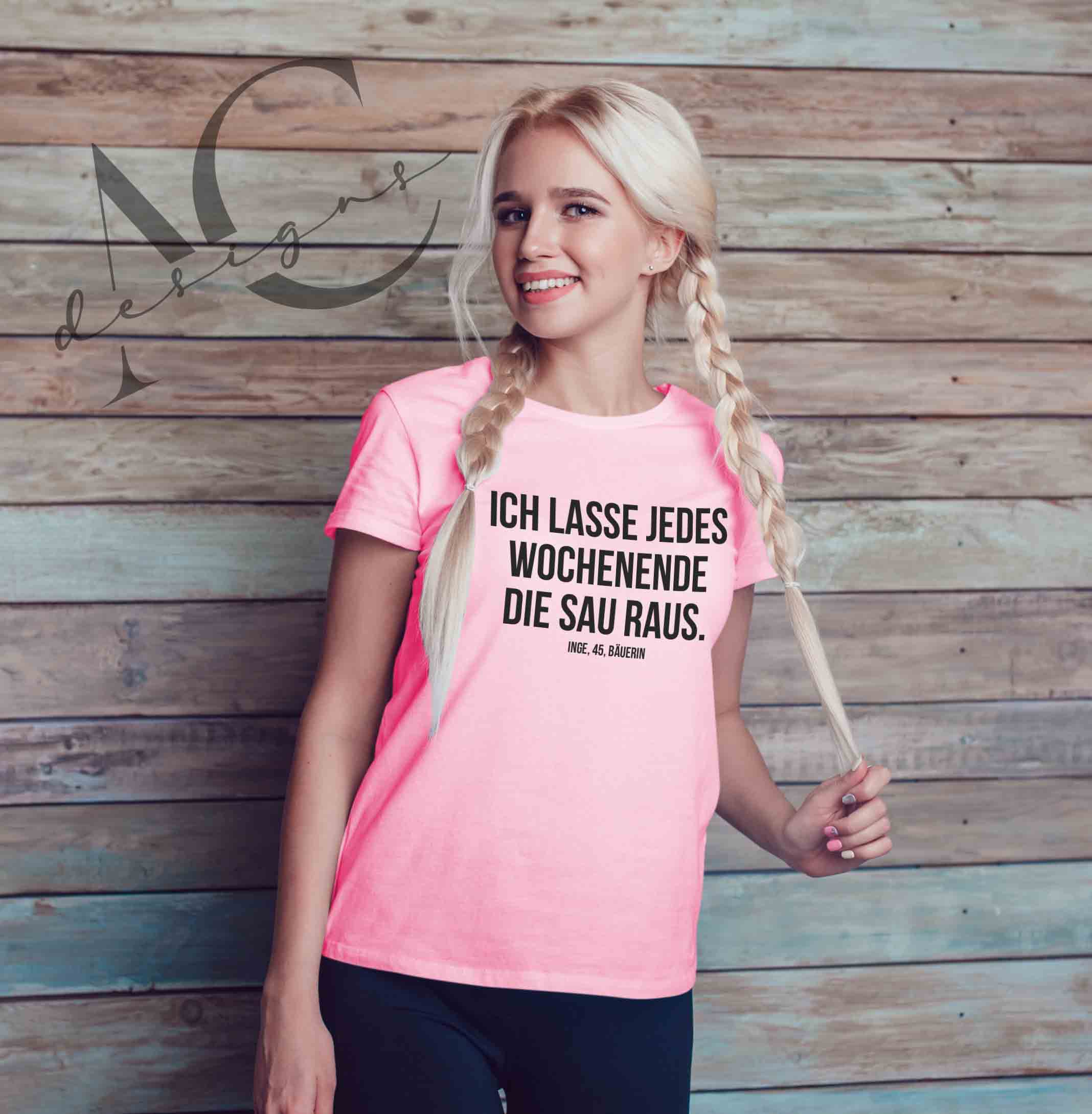 Bügelmotiv - ICH LASSE AM WOCHENENDE DIE SAU RAUS - AC Designs