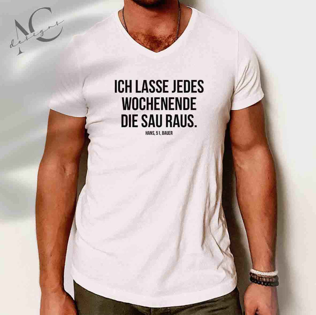 Bügelmotiv - ICH LASSE AM WOCHENENDE DIE SAU RAUS